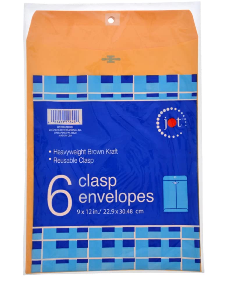 JOT Clasp Envelopes 9 x 12 / 22.9 x 30.48 cm - Image 1